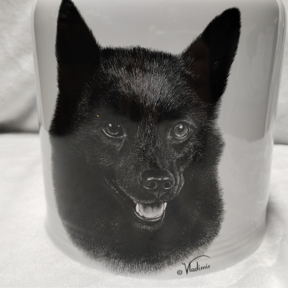 Rosalinde Schipperke Dog Treat Jar Cookie Canister Porcelain USA - Picture 2 of 12